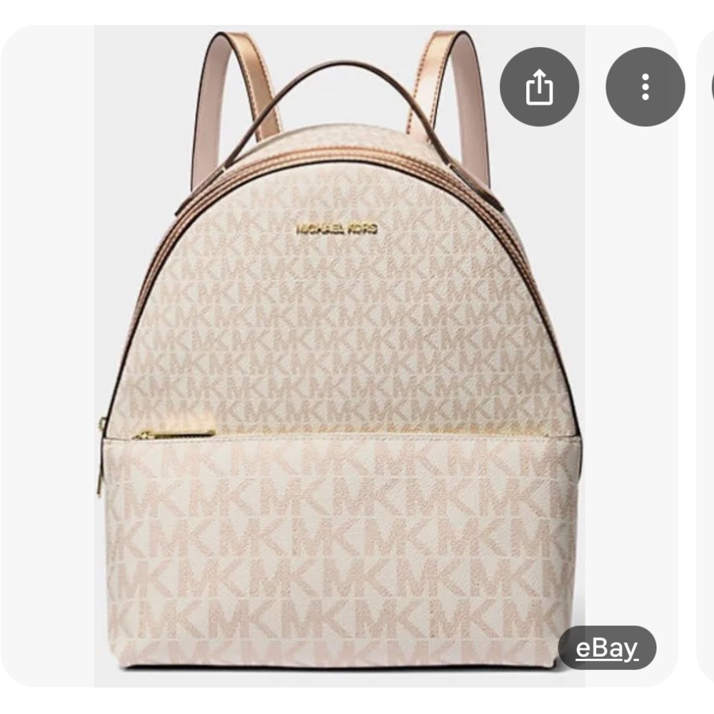 Michael Kors Metallic Logo Backpack Rose Gold